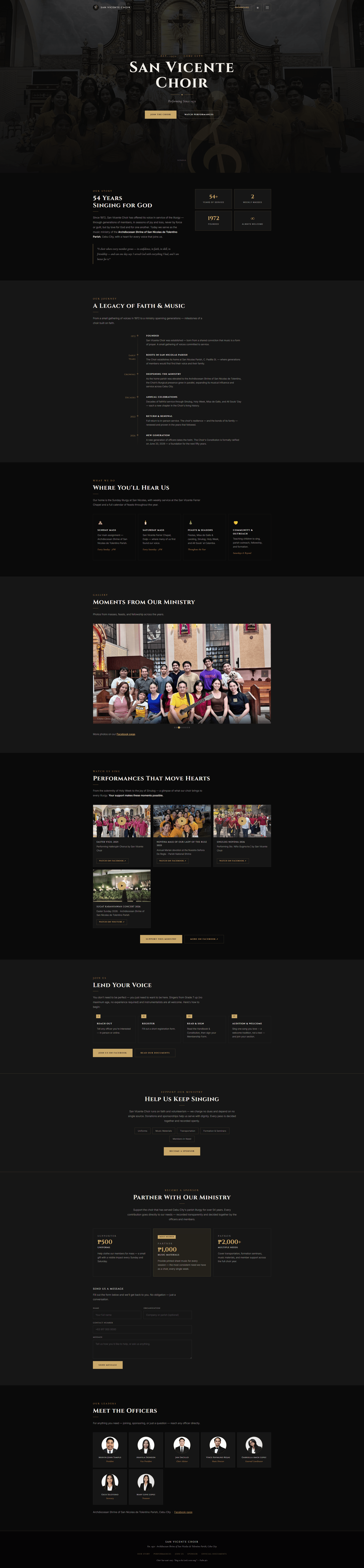 San Vicente Choir website screenshot